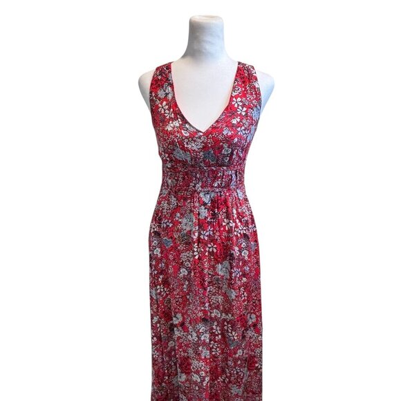 Japna Dresses & Skirts - Japna Red Floral Maxi Dress Size Extra Small